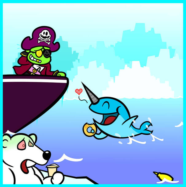 Narwhal Eating a Bagel